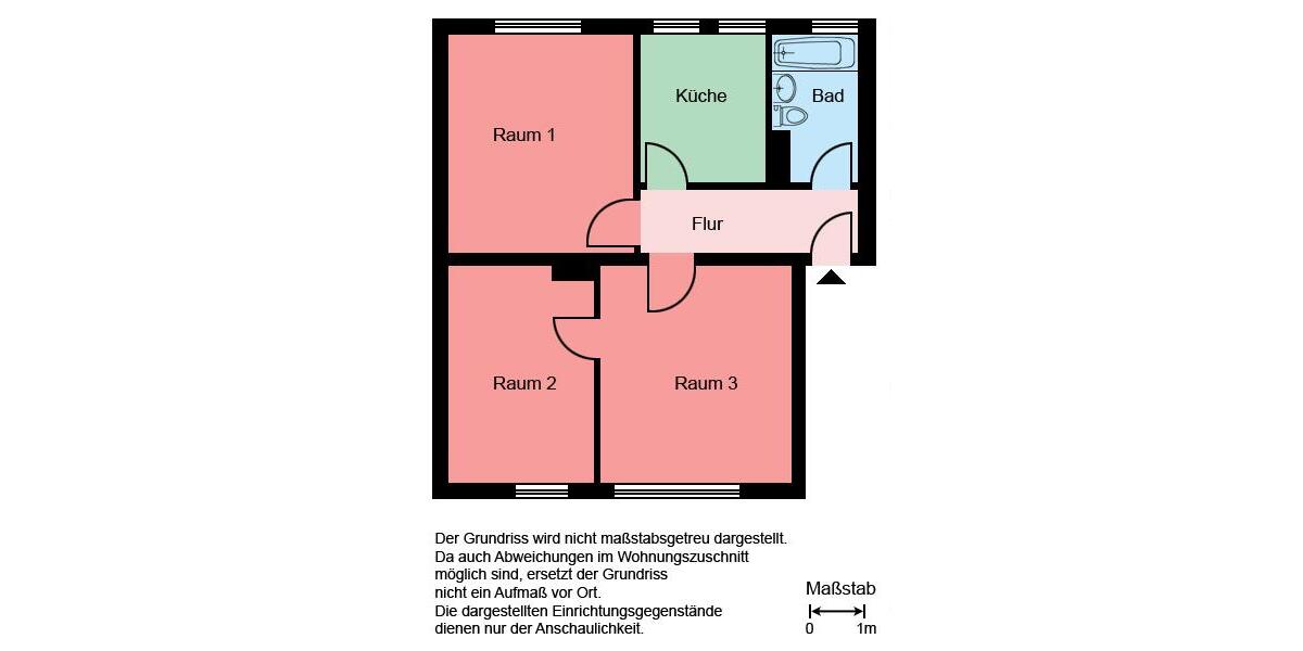 Etagenwohnung Castrop-Rauxel Deinighausen - 3 Zimmer, 56 m&sup2;, 429&euro; | Angebot:25760111