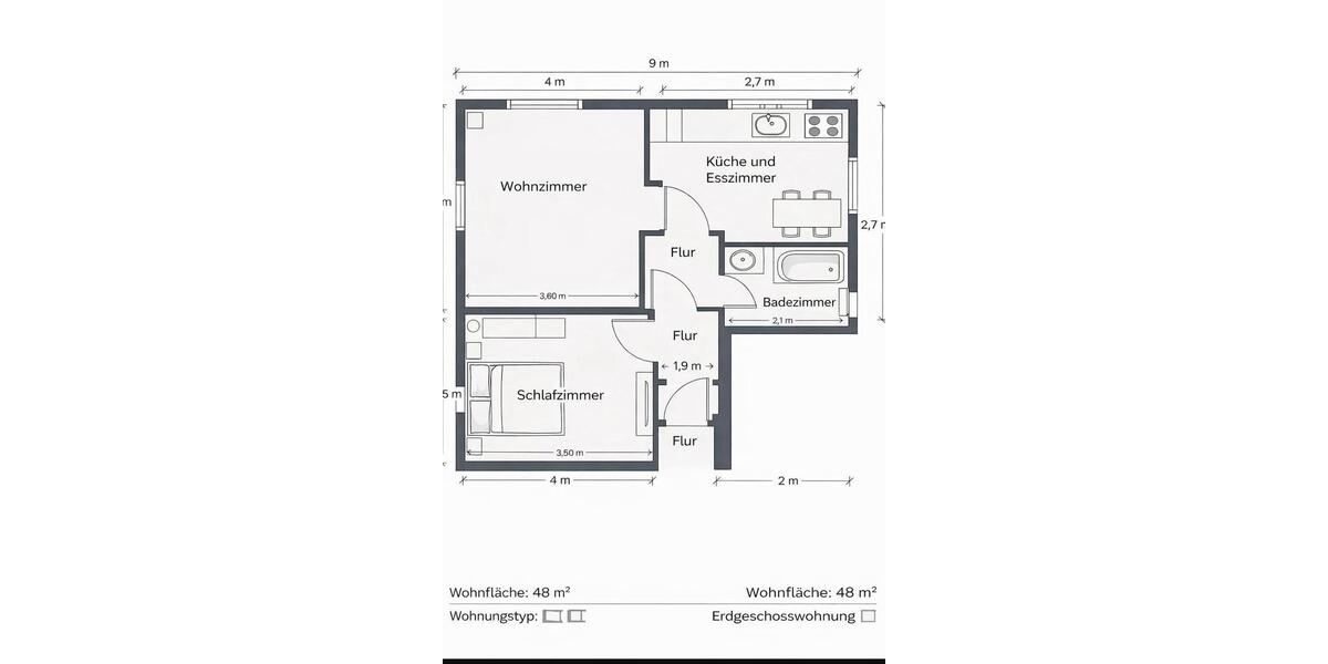 Etagenwohnung Essen Stadtbezirk III - 2 Zimmer, 47 m&sup2;, 650&euro; | Angebot:25922832