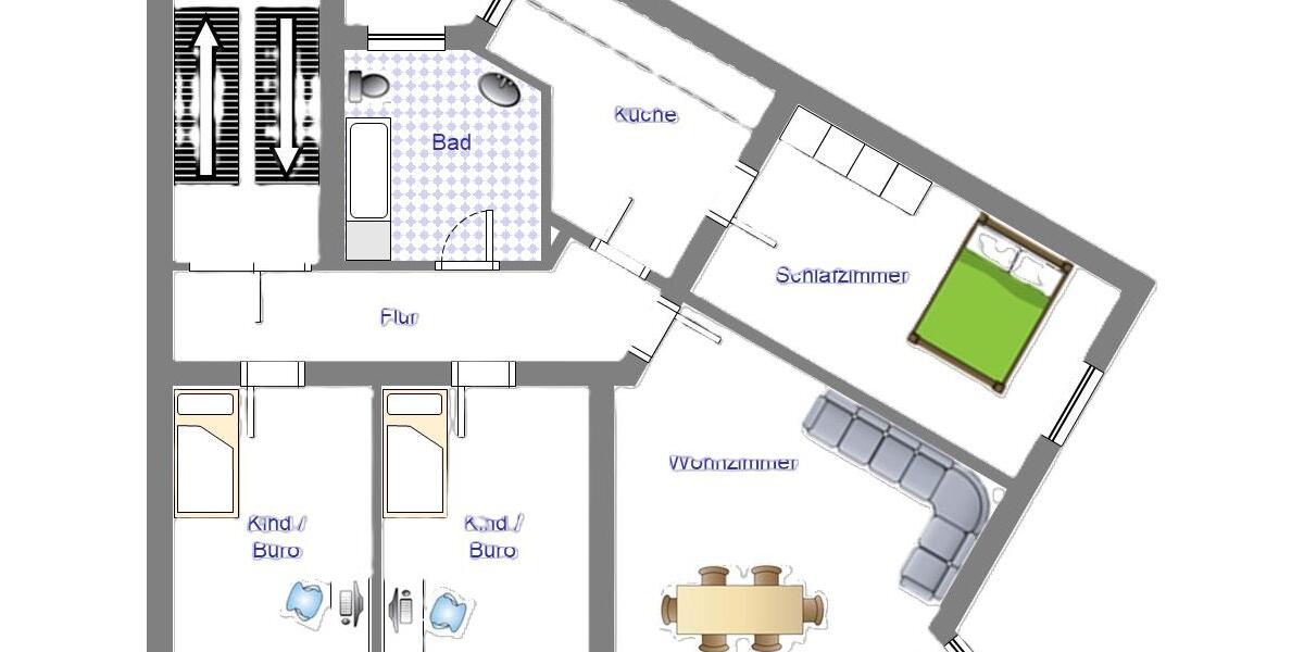 Etagenwohnung Schwerte - 4.5 Zimmer, 100 m&sup2;, 950&euro; | Angebot:25638774
