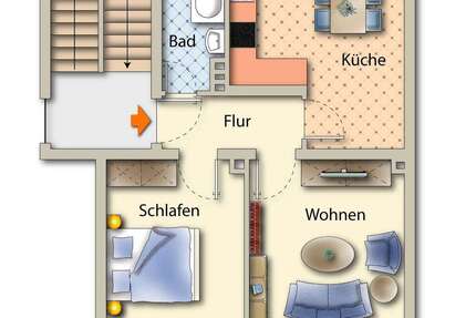 Wohnung Essen Südostviertel - 2.5 Zimmer, 61 m&sup2;, 495&euro; | Angebot:25936477