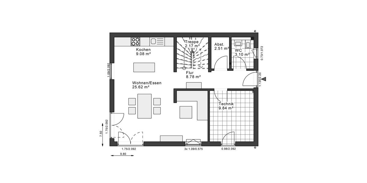 Einfamilienhaus Essen Stadtbezirk IV - 3 Zimmer, 120 m&sup2;, 1.243&euro; | Angebot:26663248