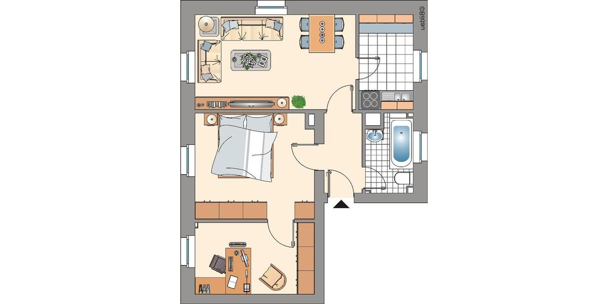 Erdgeschoßwohnung Gelsenkirchen Resse - 3 Zimmer, 47 m&sup2;, 359&euro; | Angebot:25893200
