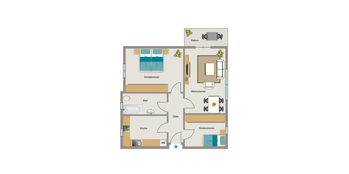 Etagenwohnung Recklinghausen König Ludwig - 3.5 Zimmer, 63 m&sup2;, 514&euro; | Angebot:25861496