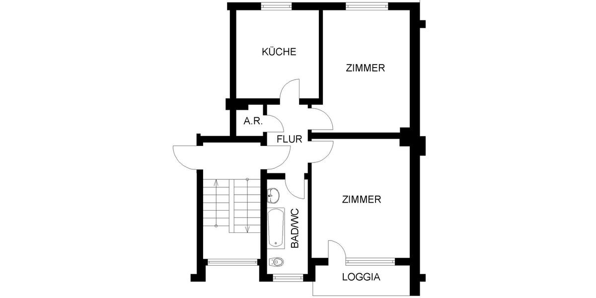 Etagenwohnung Hagen Hagen-Mitte - 2 Zimmer, 60 m&sup2;, 408&euro; | Angebot:25784479