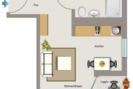 Wohnung Essen Frillendorf - 1 Zimmer, 35 m&sup2;, 422&euro; | Angebot:25958491