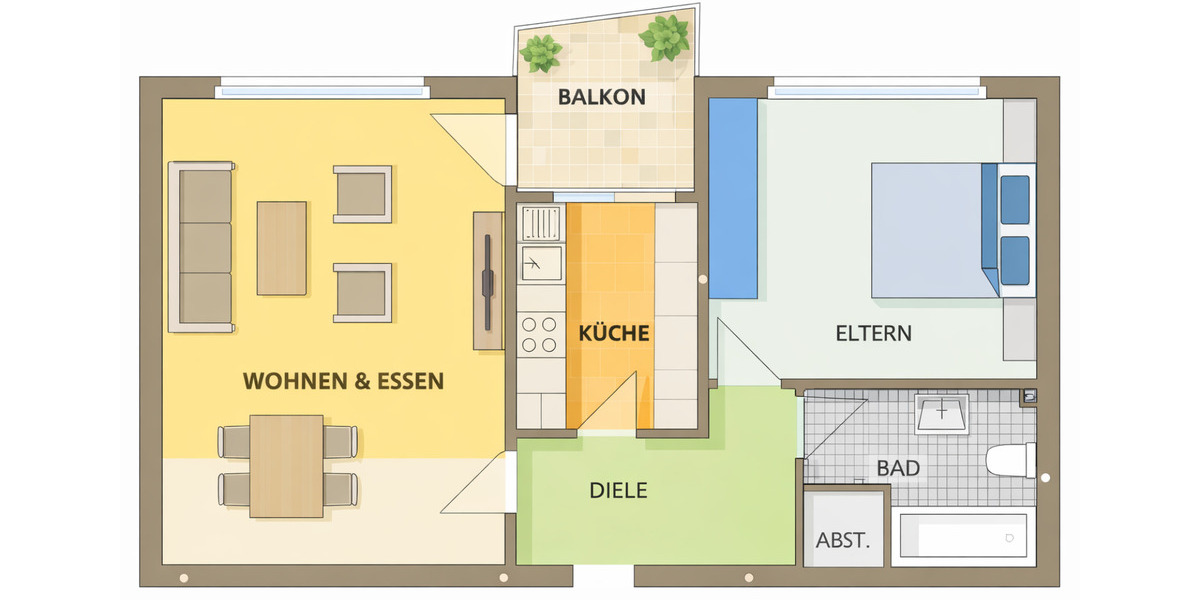 Etagenwohnung Haltern am See - 2 Zimmer, 59 m&sup2;, 155.000&euro; | Angebot:25929150