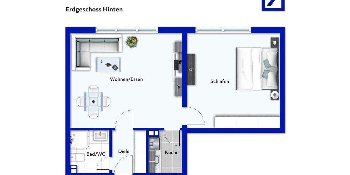 Etagenwohnung Oberhausen Marienkirche - 2 Zimmer, 49 m&sup2;, 95.000&euro; | Angebot:25779443