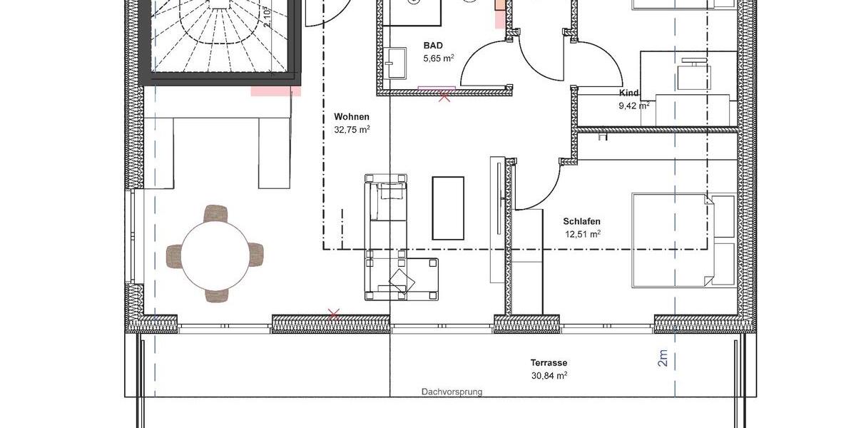 Dachgeschoßwohnung Mülheim an der Ruhr Menden-Holthausen - 3 Zimmer, 76 m&sup2;, 1.200&euro; | Angebot:25340739
