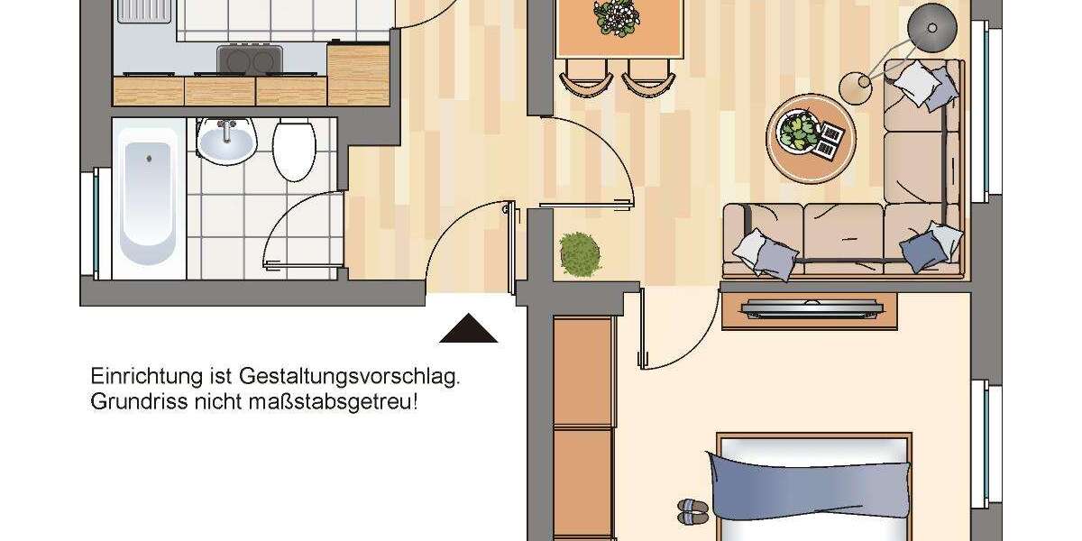 Etagenwohnung Recklinghausen Süd - 2 Zimmer, 43 m&sup2;, 399&euro; | Angebot:27352436
