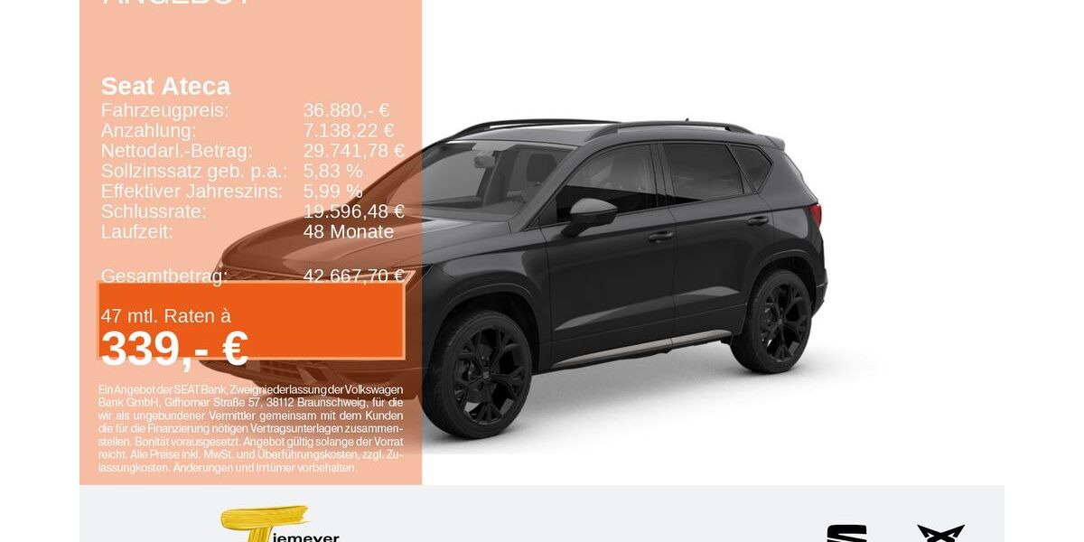 Seat Ateca 19.164 km 36.880 &euro; Recklinghausen 45663