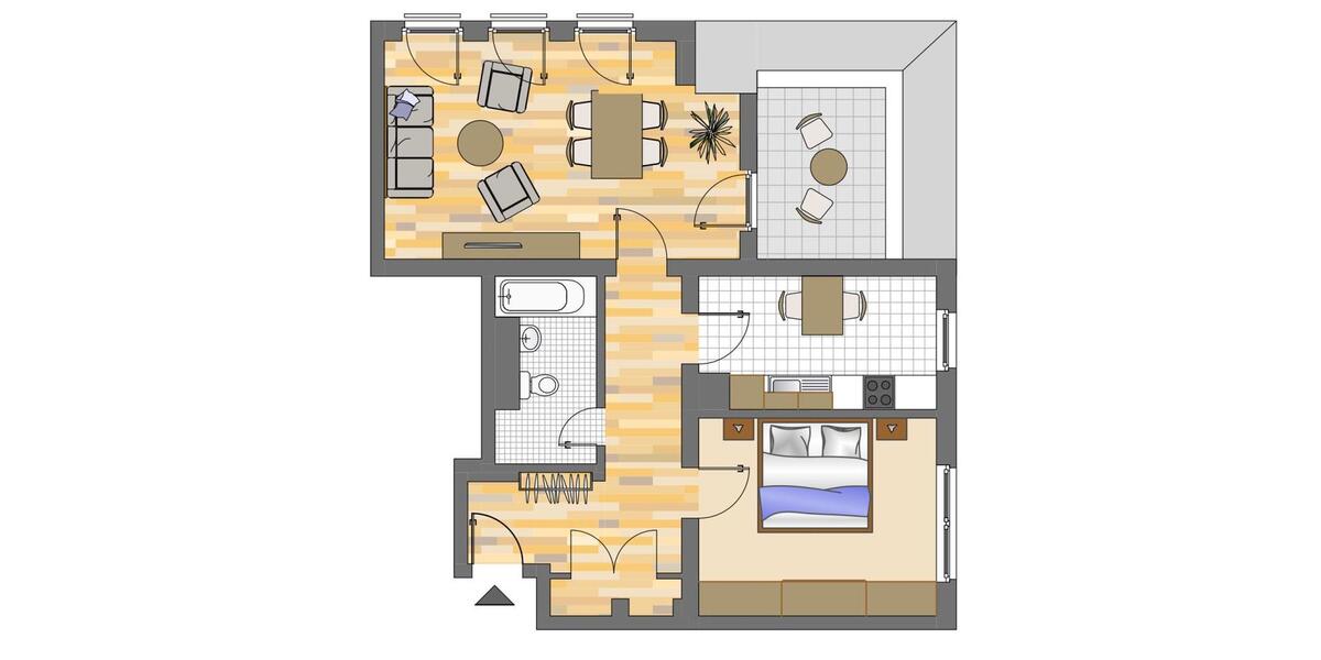 Etagenwohnung Dortmund Innenstadt Nord - 2 Zimmer, 64 m&sup2;, 373&euro; | Angebot:26008890
