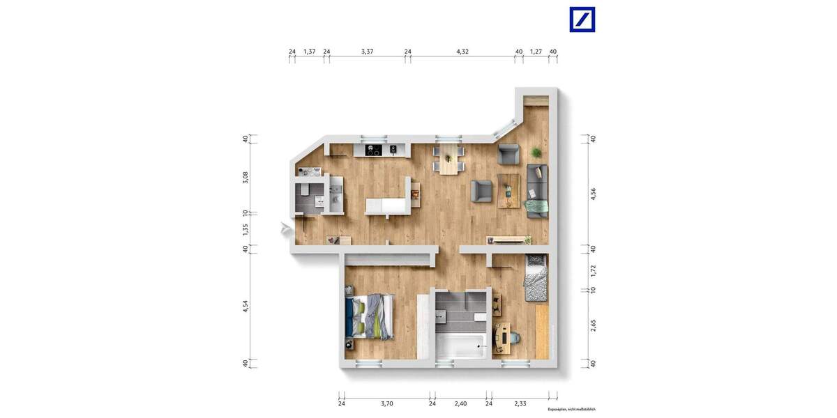 Etagenwohnung Essen Altenessen-Süd - 3 Zimmer, 88 m&sup2;, 140.000&euro; | Angebot:25686502