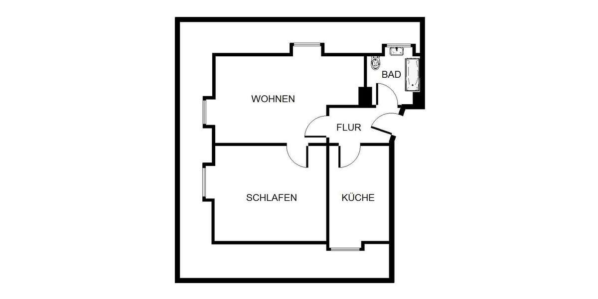 Etagenwohnung Gelsenkirchen Scholven - 2 Zimmer, 39 m&sup2;, 299&euro; | Angebot:23419700