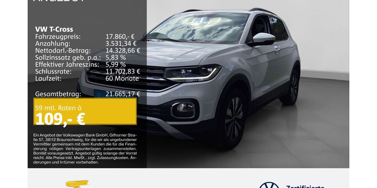 VW T-Cross 39.673 km 17.860 &euro; Oberhausen 46047