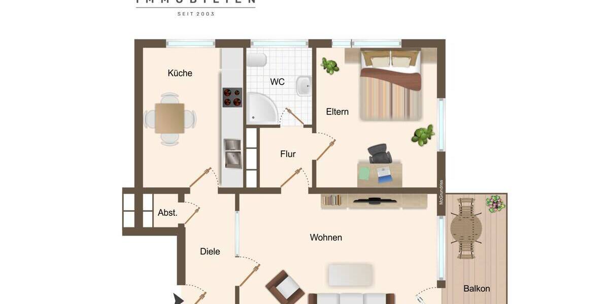 Marl-Sinsen! Gemütliche Wohnung mit Balkon, Fahrstuhl und Garage in gepflegter Wohneigentumsanlage! - Etagenwohnung Marl Sinsen-Lenkerbeck | Angebot:23974437