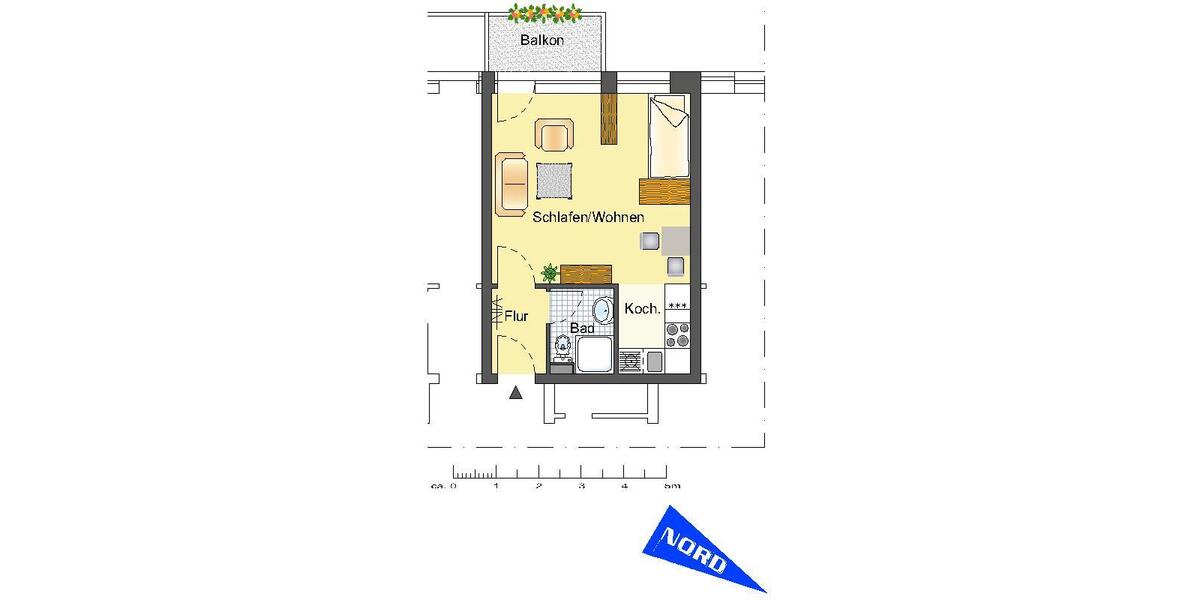 Etagenwohnung Dorsten - 1 Zimmer, 31 m&sup2;, 299&euro; | Angebot:25988826