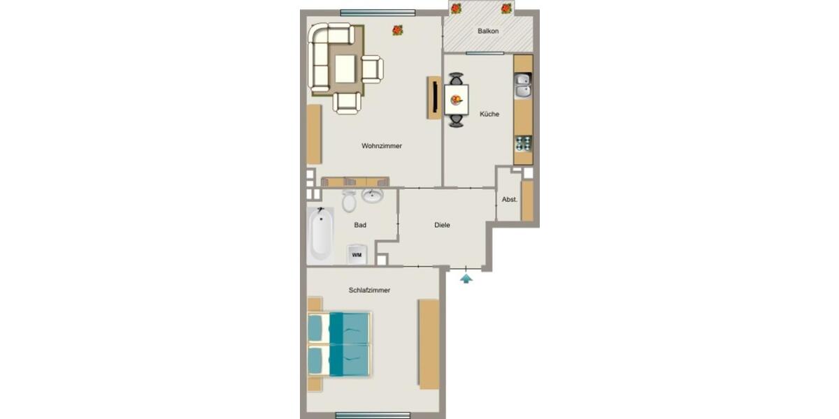 Etagenwohnung Mülheim an der Ruhr Mellinghofen - 2.5 Zimmer, 53 m&sup2;, 462&euro; | Angebot:25956801