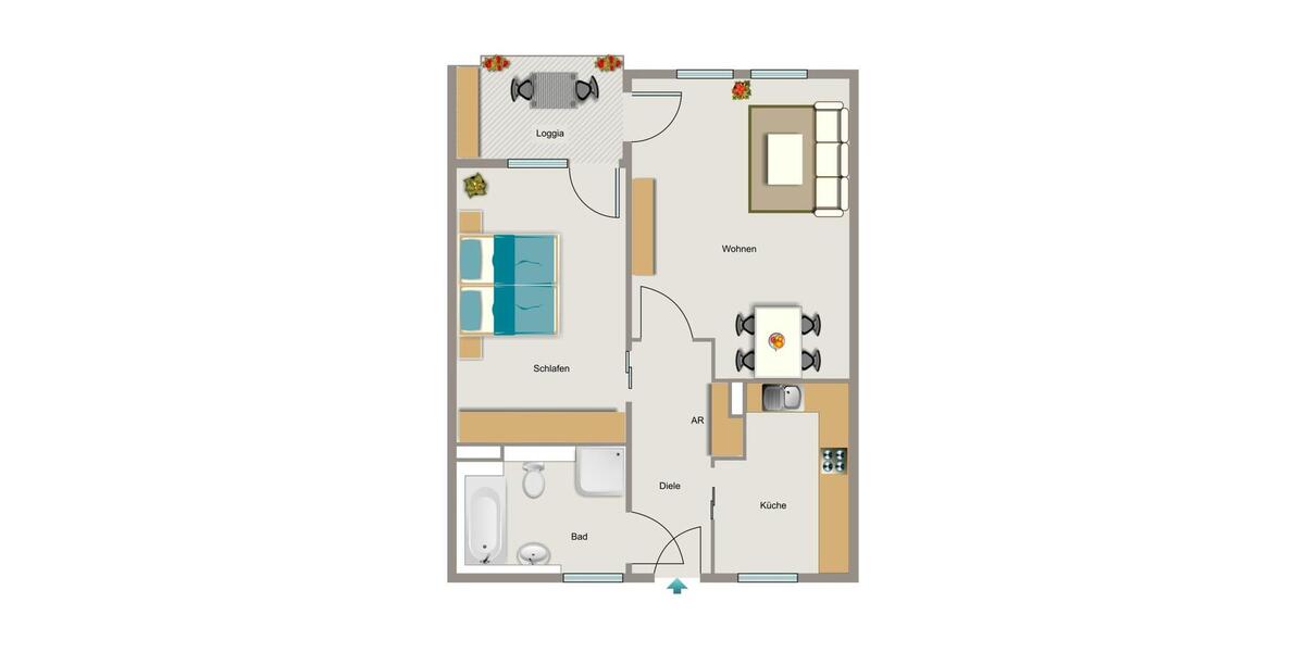 Etagenwohnung Essen Stadtbezirk V - 2.5 Zimmer, 63 m&sup2;, 669&euro; | Angebot:25956797
