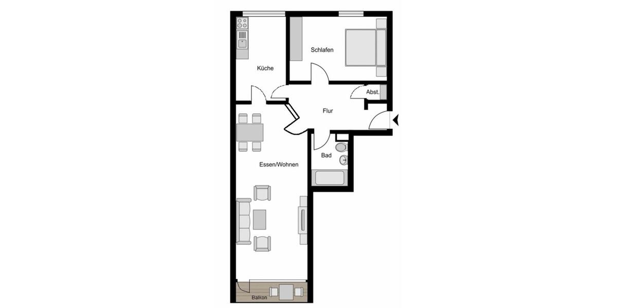 Etagenwohnung Bochum Günnigfeld - 2 Zimmer, 68 m&sup2;, 550&euro; | Angebot:26358136