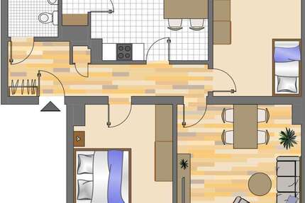 Wohnung Dortmund Gartenstadt - 3 Zimmer, 76 m&sup2;, 699&euro; | Angebot:26607487