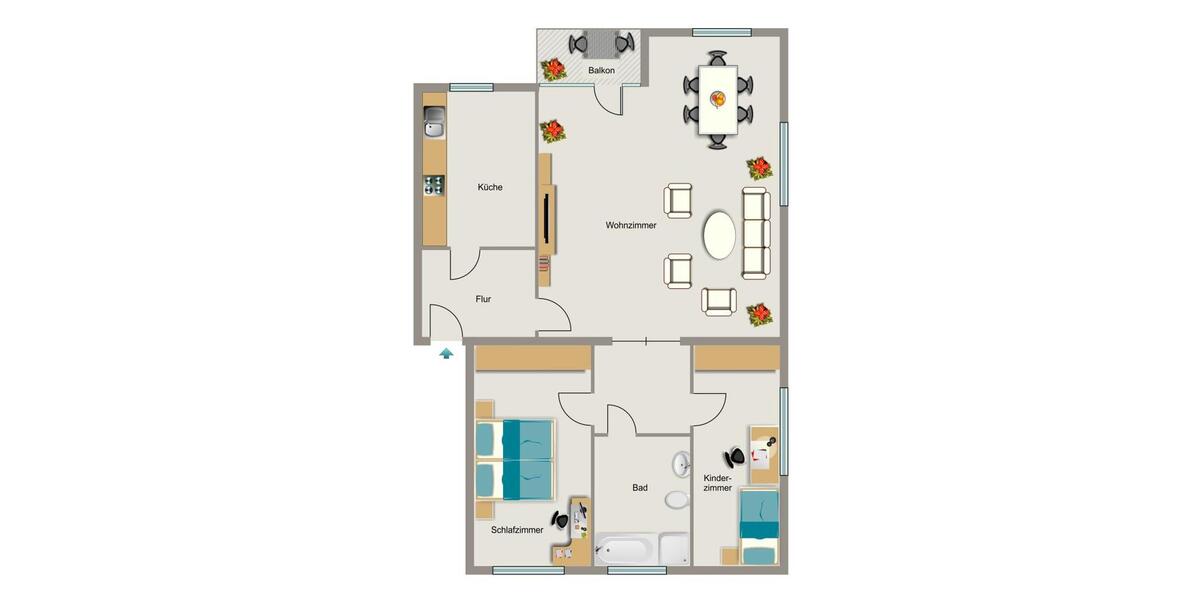 Etagenwohnung Dortmund Eving - 3.5 Zimmer, 71 m&sup2;, 568&euro; | Angebot:25927198