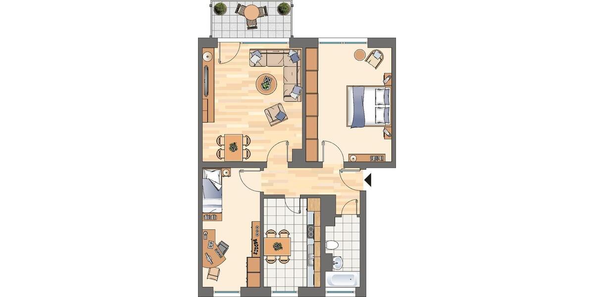 Etagenwohnung Castrop-Rauxel Rauxel - 3.5 Zimmer, 80 m&sup2;, 599&euro; | Angebot:25310073