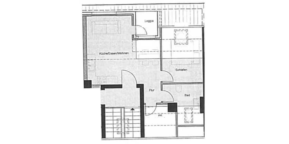 Dachgeschoßwohnung Datteln - 2 Zimmer, 39 m&sup2;, 430&euro; | Angebot:26429540