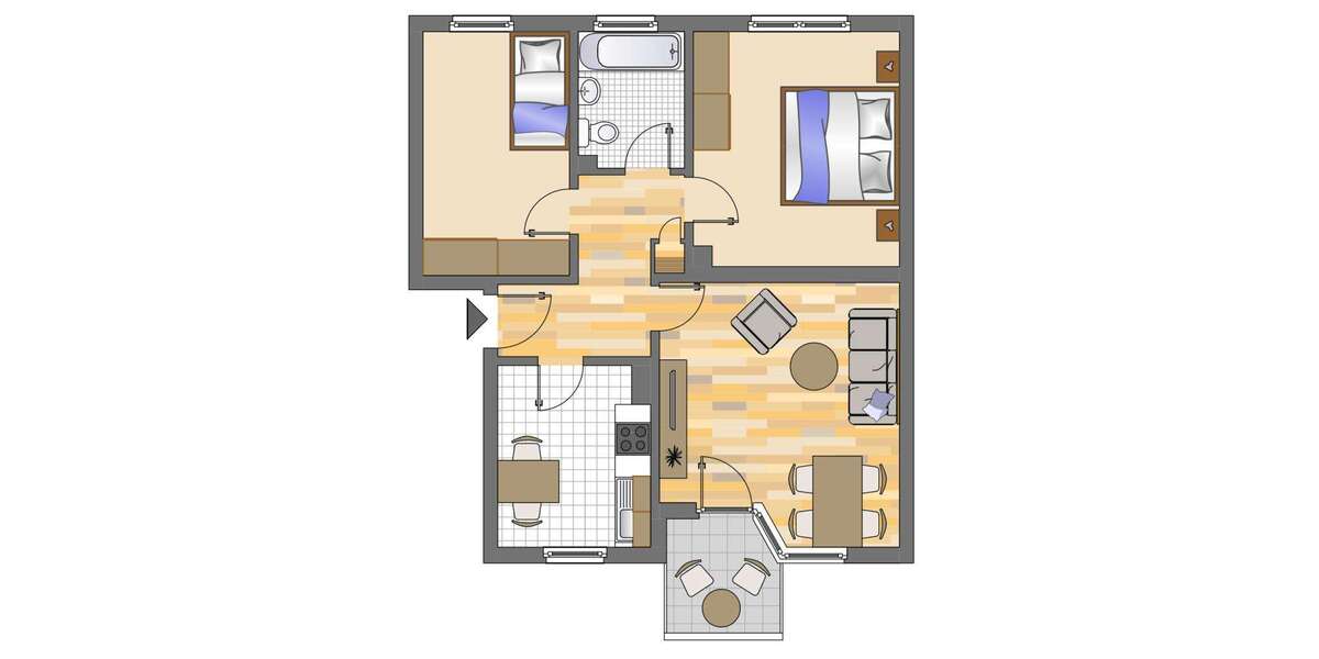 Etagenwohnung Gelsenkirchen Hassel - 3 Zimmer, 60 m&sup2;, 429&euro; | Angebot:23653954