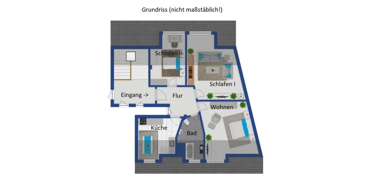 Dachgeschoßwohnung Essen Huttrop - 3 Zimmer, 70 m&sup2;, 129.000&euro; | Angebot:25175196