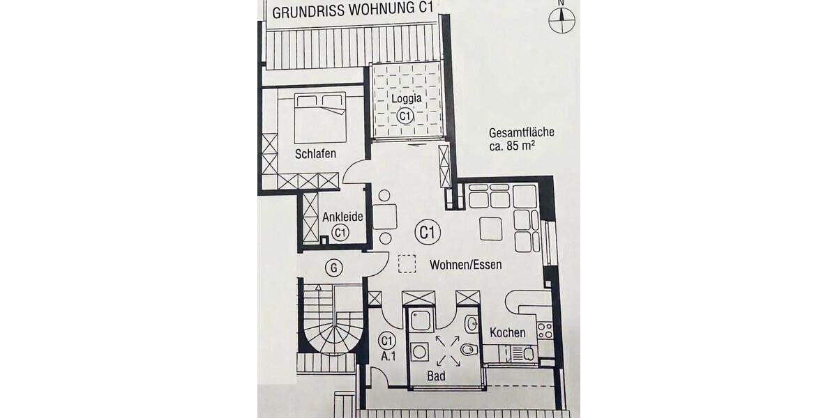 Dachgeschoßwohnung Haltern am See - 2.5 Zimmer, 65 m&sup2;, 600&euro; | Angebot:25832723