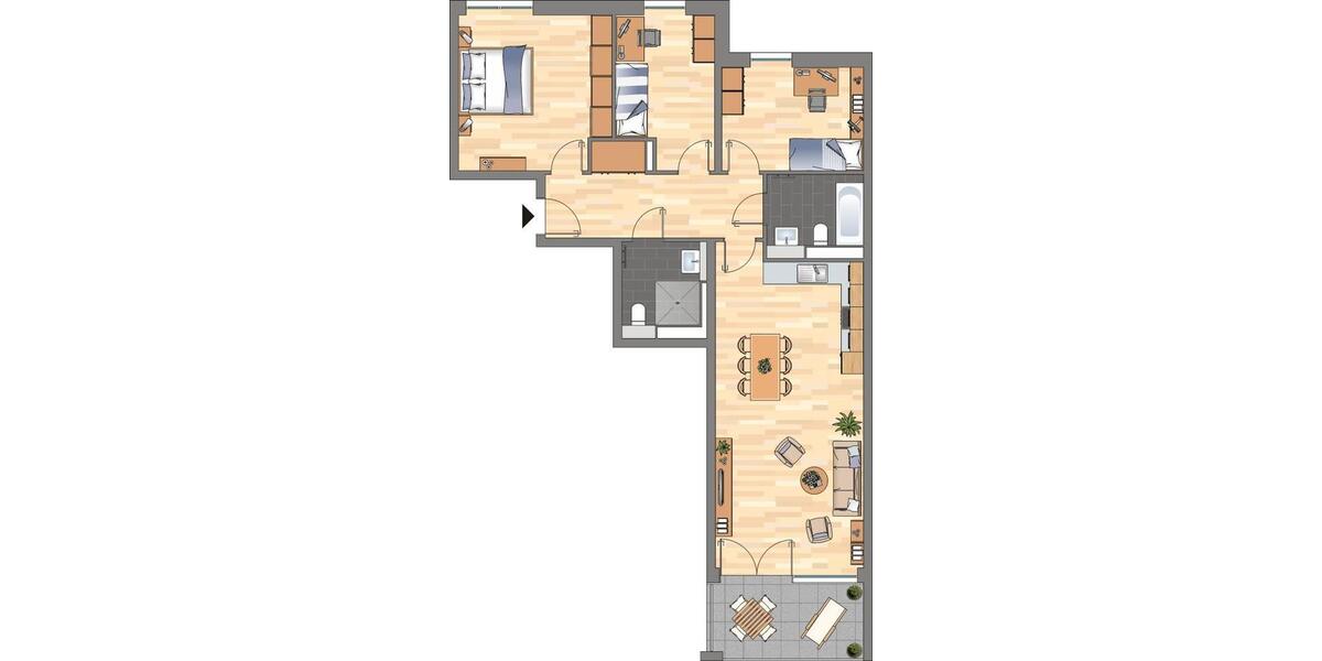 Etagenwohnung Essen Südviertel - 4 Zimmer, 100 m&sup2;, 1.260&euro; | Angebot:25423580