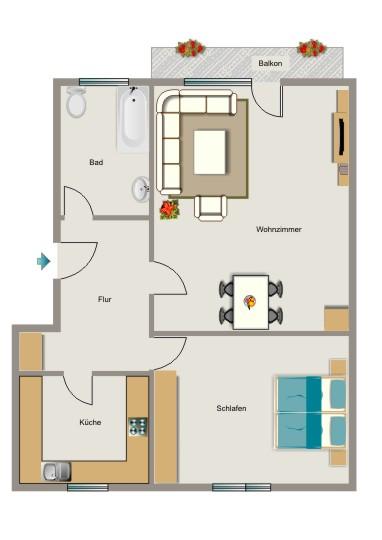 Etagenwohnung Recklinghausen König Ludwig - 2.5 Zimmer, 67 m&sup2;, 406&euro; | Angebot:24746083