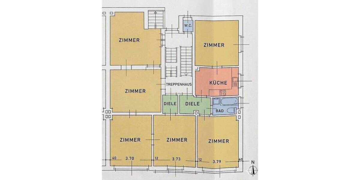 Etagenwohnung Bochum Gerthe - 5 Zimmer, 100 m&sup2;, 981&euro; | Angebot:25824690