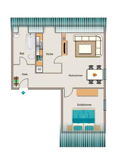 Dachgeschoßwohnung Bottrop Batenbrock - 2.5 Zimmer, 39 m&sup2;, 319&euro; | Angebot:25956795