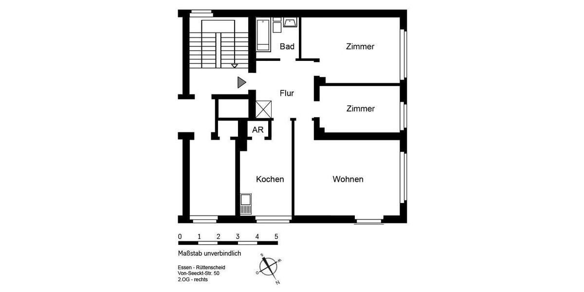 Etagenwohnung Essen Stadtbezirk II - 3 Zimmer, 72 m&sup2;, 842&euro; | Angebot:25418828