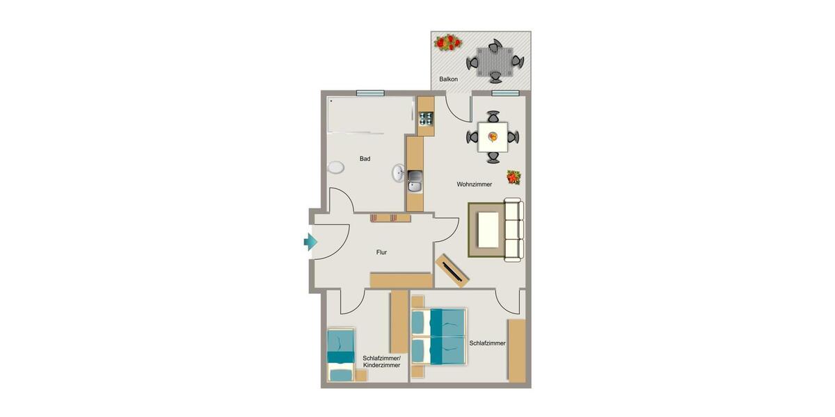 Etagenwohnung Waltrop - 3 Zimmer, 52 m&sup2;, 343&euro; | Angebot:25644832