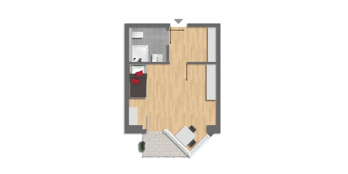 Erdgeschoßwohnung Essen Stadtbezirk II - 1 Zimmer, 32 m&sup2;, 490&euro; | Angebot:25426715