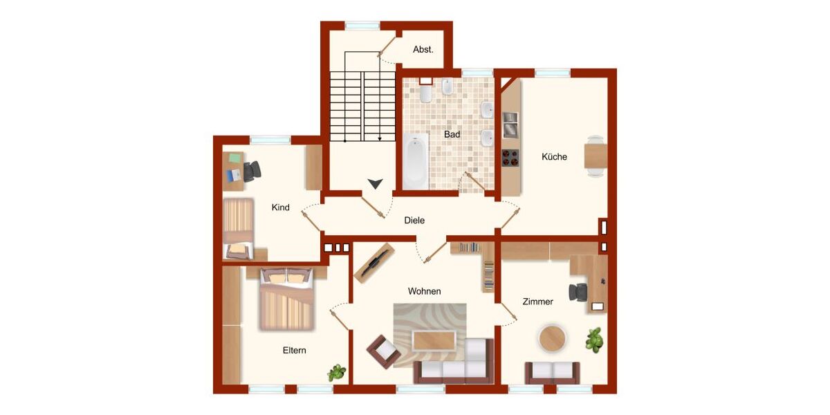 Provisionsfrei* Geräumige 4-Zi.-Wohnung Kamblickweg, 104 m², bezugsfrei - Etagenwohnung Essen Kray | Angebot:25370967