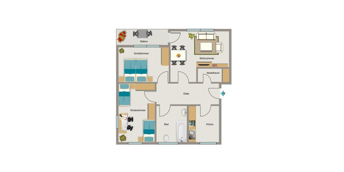 Erdgeschoßwohnung Gelsenkirchen Gelsenkirchen-Nord - 3.5 Zimmer, 63 m&sup2;, 529&euro; | Angebot:24750140