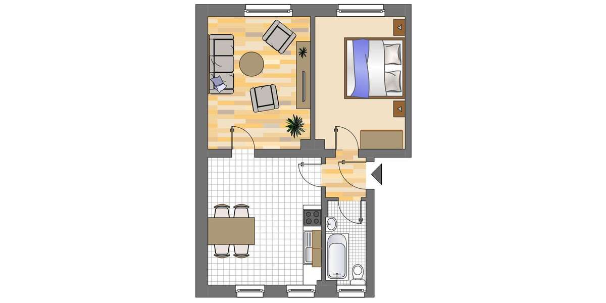 Etagenwohnung Dortmund Gartenstadt - 2 Zimmer, 48 m&sup2;, 474&euro; | Angebot:26492268