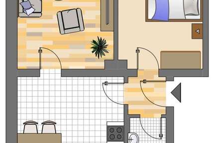 Wohnung Dortmund Gartenstadt - 2 Zimmer, 48 m&sup2;, 474&euro; | Angebot:26492268