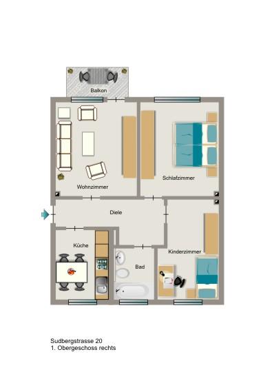 Etagenwohnung Lünen Brambauer - 3.5 Zimmer, 69 m&sup2;, 614&euro; | Angebot:25644080
