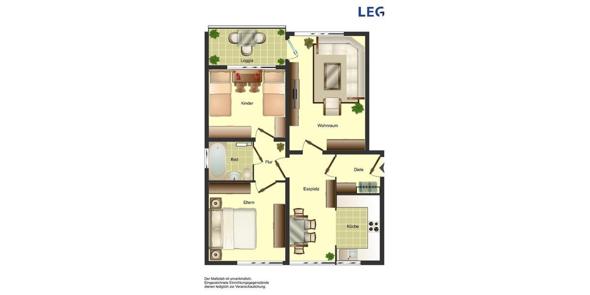 Etagenwohnung Wuppertal Gemarkung Langerfeld - 3 Zimmer, 69 m&sup2;, 649&euro; | Angebot:25131695