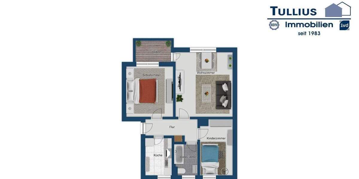 Etagenwohnung Essen Borbeck-Mitte - 3 Zimmer, 65 m&sup2;, 165.000&euro; | Angebot:25703163