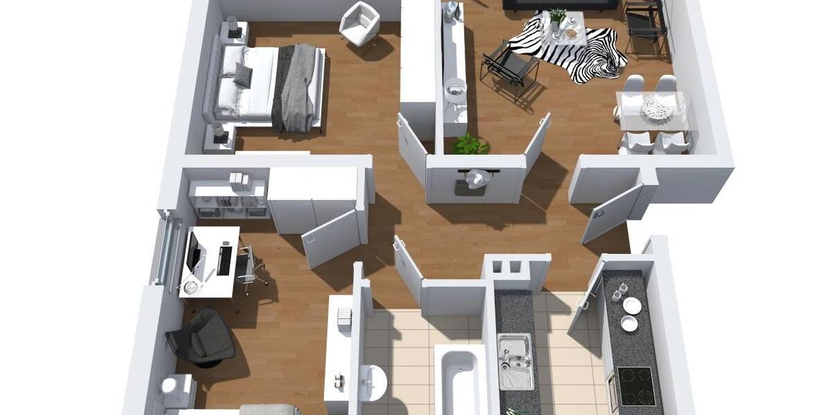 Etagenwohnung Herne Sodingen - 3 Zimmer, 65 m&sup2;, 519&euro; | Angebot:25807037