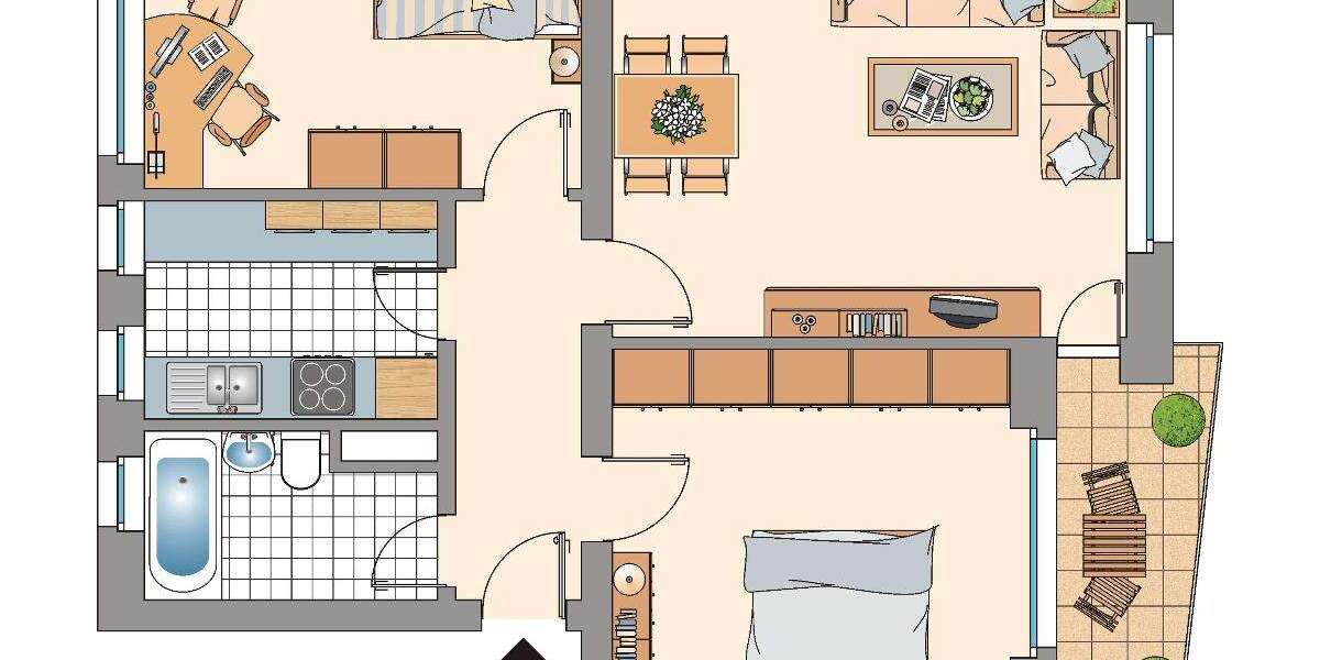 Etagenwohnung Gelsenkirchen Resser Mark - 3.5 Zimmer, 59 m&sup2;, 489&euro; | Angebot:25619257