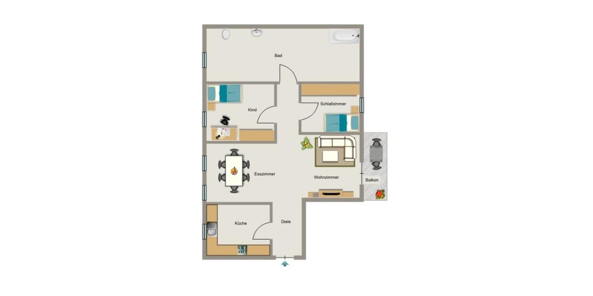 Erdgeschoßwohnung Castrop-Rauxel Bladenhorst - 3.5 Zimmer, 80 m&sup2;, 444&euro; | Angebot:25370781