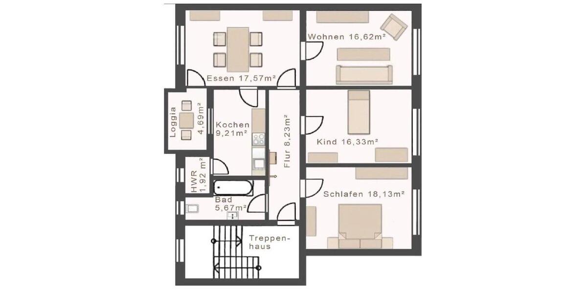 Etagenwohnung Datteln - 4 Zimmer, 96 m&sup2;, 1.100&euro; | Angebot:26432454