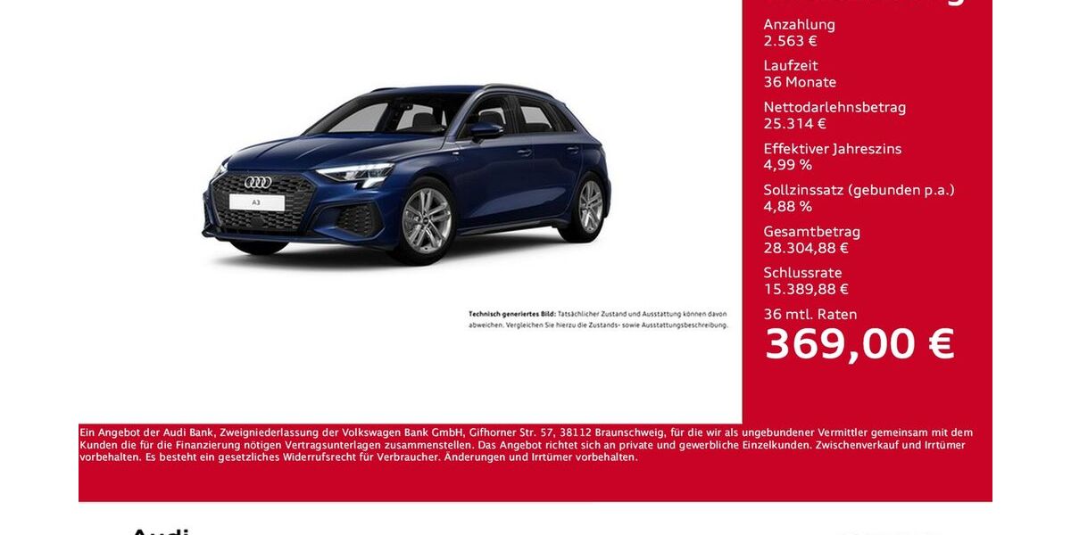 Audi A3 43.396 km 27.877 &euro; Dortmund 44143