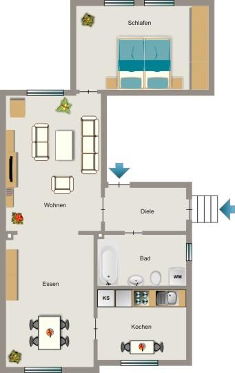 Erdgeschoßwohnung Lünen Brambauer - 2.5 Zimmer, 63 m&sup2;, 367&euro; | Angebot:26243181